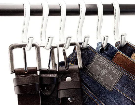 Brute Strength - Leren S-haken - Wit - 6 stuks - Kledinghaak - Leer thumbnail 7