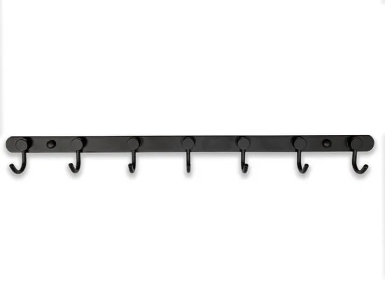 Brute Strength - RVS Kapstok 7 - haaks - 54 cm - Mat Zwart - Wandkapstok - Hangende Design Muurkapstok thumbnail 2