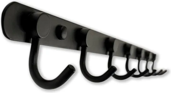 Brute Strength - RVS Kapstok 7 - haaks - 54 cm - Mat Zwart - Wandkapstok - Hangende Design Muurkapstok thumbnail 4