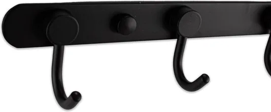 Brute Strength - RVS Kapstok 7 - haaks - 54 cm - Mat Zwart - Wandkapstok - Hangende Design Muurkapstok thumbnail 5