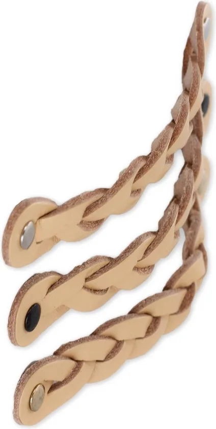 Leren handgrepen - Naturel - 2 stuks - Gevlochten - 16,5 x 2,5 cm - incl. 3 kleuren schroeven - Handgrepen leer thumbnail 7