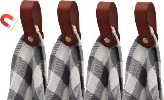 Brute Strength - Leren magneet theedoekhaak - Cognac - 4 stuks - Afbeelding 1