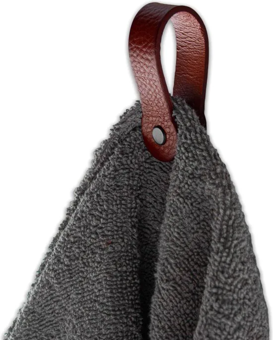 Brute Strength - Leren magneet theedoekhaak - Cognac - 4 stuks thumbnail 3