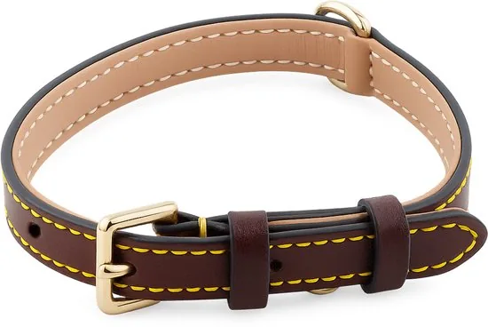 Brute Strength - Luxe leren halsband hond - Bruin - S - (26 - 33 cm) x 1,5cm - Halsband puppy thumbnail 8