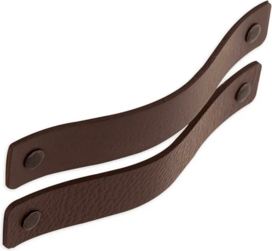 Leren handgrepen - Bruin - 12 stuks - 16,5 x 2,5 cm - incl. 3 kleuren schroeven - Handgrepen leer - Leren meubelgreep thumbnail 6