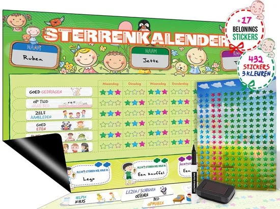 Brute Strength - Magnetisch Beloningssysteem (46) - A3 - Beloningskalender - Planborden - Weekplanner kind - Zindelijkheidstraining - Afbeelding 1