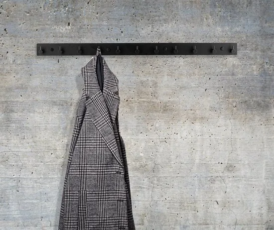 Brute Strength - RVS Kapstok 11 - haaks - 74 cm - Mat Zwart - Wandkapstok - Hangende Design Muurkapstok thumbnail 3