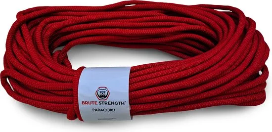 Paracord - Touw - 6 mm - 40 meter - Rood - 400 kg trekkracht - Afbeelding 1