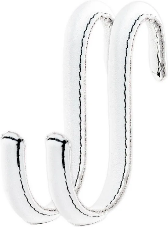 Brute Strength - Leren S-haken - Wit - 2 stuks - Kledinghaak - Leer - Afbeelding 1