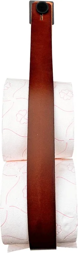 Luxe Leren toiletrolhouder - Cognac - 2 stuks - Reserverolhouder - 100% Volnerfleer thumbnail 4