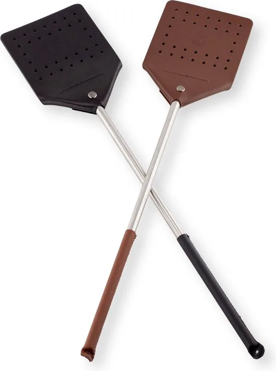 Brute Strength - Leren vliegenmepper - Zwart - 2 stuks - Vliegenvanger - Vliegenmeppers - Leer thumbnail 6