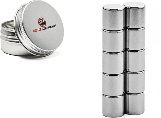 Brute Strength - Super sterke magneten - Rond - 10 x 10 mm - 10 Stuks - Geschikt voor radiatorfolie - Neodymium magneet sterk thumbnail 4