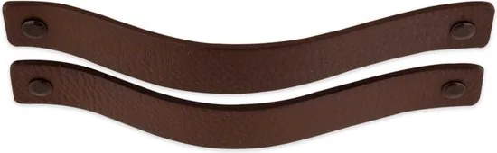 Leren handgrepen - Bruin - 2 stuks - 20 x 2,5 cm - incl. 3 kleuren schroeven - Handgrepen leer - Leren meubelgreep thumbnail 5