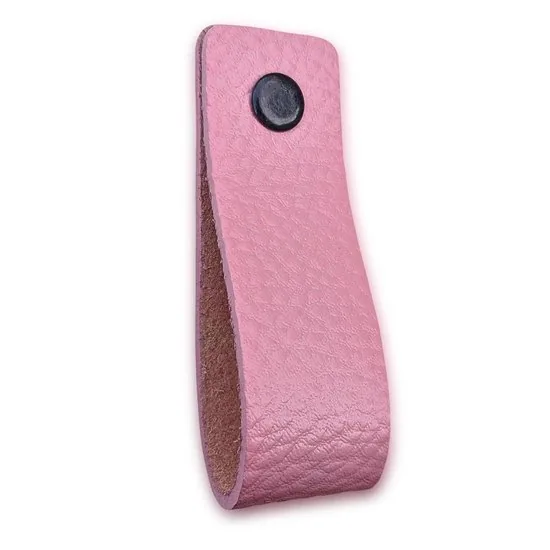 Leren handgrepen - Zacht roze - 2 stuks - 16,5 x 2,5 cm - incl. 3 kleuren schroeven - Handgrepen leer - Leren meubelgreep thumbnail 2