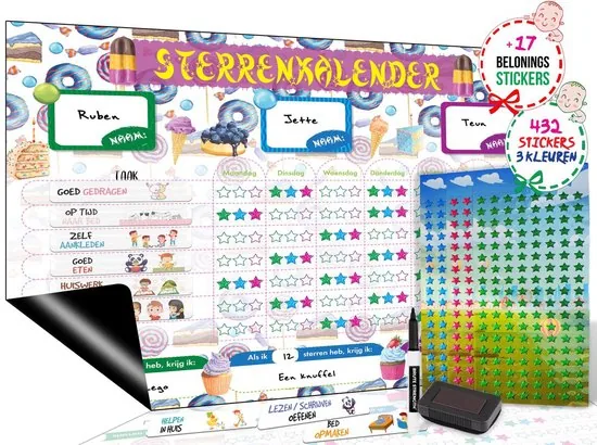 Brute Strength - Magnetisch Beloningssysteem (41) - A3 - Beloningskalender - Planborden - Weekplanner kind - Zindelijkheidstraining - Afbeelding 1