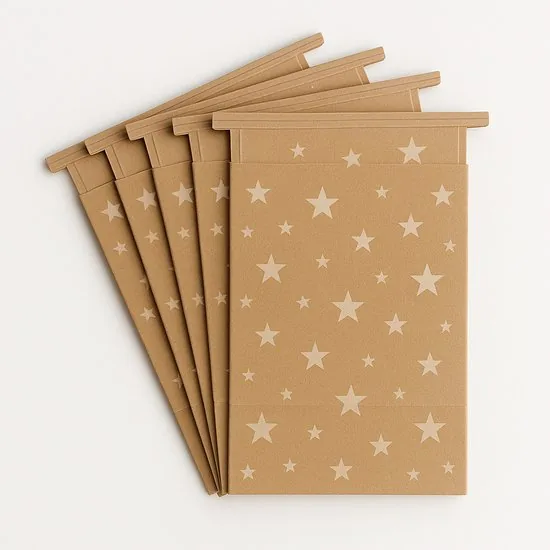 40 x Papieren uitdeelzakjes voor traktatie, verjaardag, kantoor en bruiloft - wit sterrenpatroon - 17 x 9,5 x 5,5 cm thumbnail 3