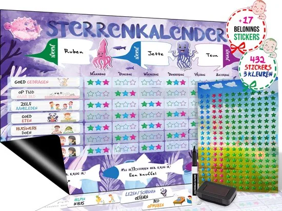 Brute Strength - Magnetisch Beloningssysteem (49) - A3 - Beloningskalender - Planborden - Weekplanner kind - Zindelijkheidstraining - Afbeelding 1