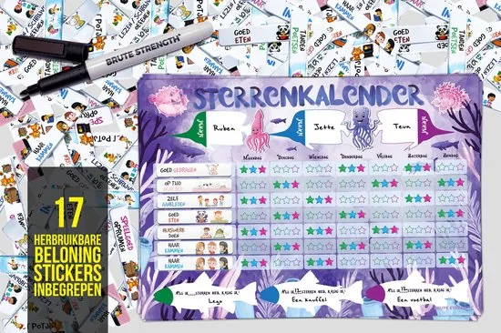 Brute Strength - Magnetisch Beloningssysteem (49) - A3 - Beloningskalender - Planborden - Weekplanner kind - Zindelijkheidstraining thumbnail 3