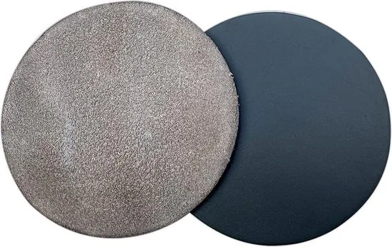 Brute Strength - Onderzetters voor glazen - Leer - Grijs - Rond - 6 stuks - Grijze leren onderzetters thumbnail 3