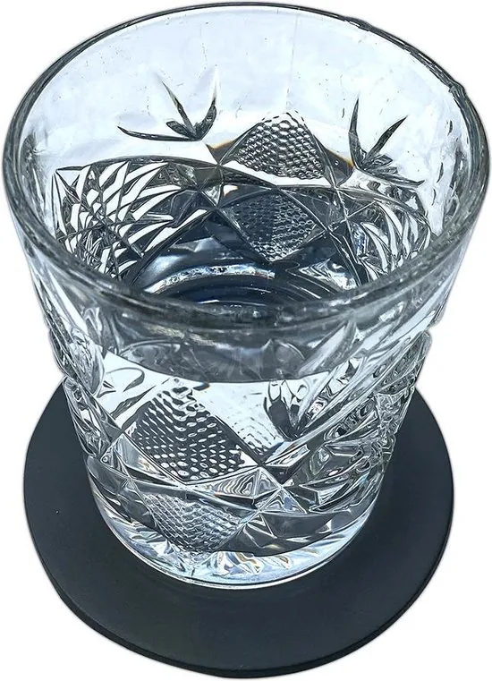 Brute Strength - Onderzetters voor glazen - Leer - Grijs - Rond - 6 stuks - Grijze leren onderzetters thumbnail 7