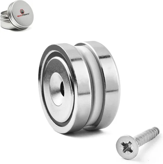 Brute Strength - Super sterk magnetisch ophangsysteem voor gereedschap, sleutels en messen - 32 mm - Neodymium magneet sterk -2 stuks - Messenstrip - Magneetstrip - Afbeelding 1