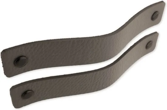 Leren handgrepen - Grijs - 6 stuks - 16,5 x 2,5 cm - incl. 3 kleuren schroeven voor de leren handgreep - Handgrepen leer - Leren meubelgreep thumbnail 4