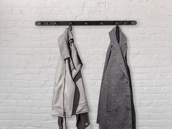 Brute Strength - RVS Kapstok 7 - haaks - 54 cm - Mat Zwart - Wandkapstok - Hangende Design Muurkapstok thumbnail 4