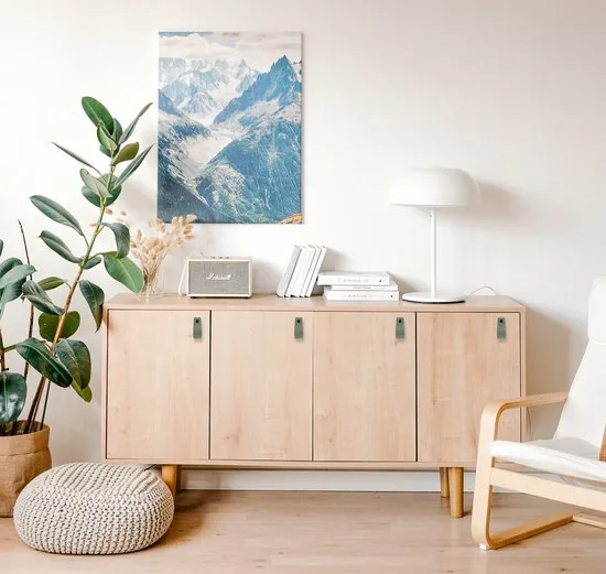 Leren handgrepen - Vaalgroen - 12 stuks - 20,0 x 2,5 cm - incl. 3 kleuren schroeven - Handgrepen leer - Leren meubelgreep thumbnail 10