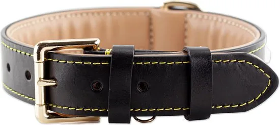 Brute Strength - Luxe leren halsband hond - Zwart - XXL - (66 - 73) x 3,5 cm thumbnail 3