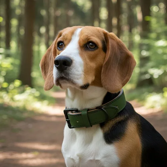 Brute Strength - Luxe leren halsband hond - Donker groen - M - (36 - 43 cm) x 2,5cm thumbnail 10