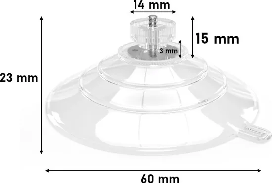 Brute Strength - 15 x Zuignap met schroefdraad - 60MM M4x10 - Zuignap met haak alternatief voor raamfolie thumbnail 5