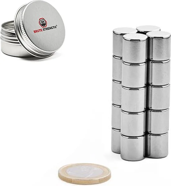 Brute Strength - Super sterke magneten - Rond - 10 x 10 mm - 20 Stuks - Geschikt voor radiatorfolie - Neodymium magneet sterk thumbnail 3