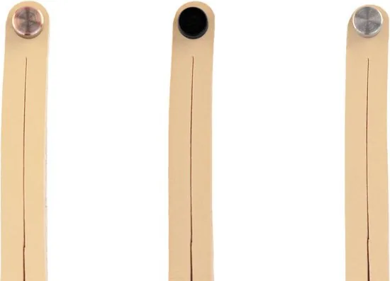 Leren plankdragers gesplitste draden - Naturel - 4 stuks - Echt lederen planken dragers thumbnail 8