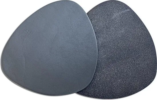 Brute Strength - Onderzetters voor glazen - Leer - Grijs - Semi Rond - 10 stuks - Grijze leren onderzetters thumbnail 4