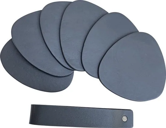 Brute Strength - Onderzetters voor glazen - Leer - Grijs - Semi Rond - 10 stuks - Grijze leren onderzetters thumbnail 5