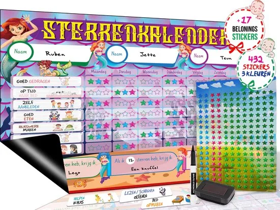 Brute Strength - Magnetisch Beloningssysteem (61) - A3 - Beloningskalender - Planborden - Weekplanner kind - Zindelijkheidstraining - Afbeelding 1