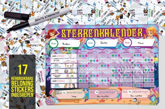 Brute Strength - Magnetisch Beloningssysteem (61) - A3 - Beloningskalender - Planborden - Weekplanner kind - Zindelijkheidstraining thumbnail 3