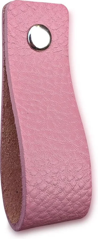 Leren handgrepen - Zacht Roze - 12 stuks - 16,5 x 2,5 cm - incl. 3 kleuren schroeven - Handgrepen leer - Leren handvaten kast thumbnail 2