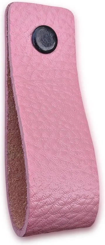 Leren handgrepen - Zacht Roze - 12 stuks - 16,5 x 2,5 cm - incl. 3 kleuren schroeven - Handgrepen leer - Leren handvaten kast thumbnail 4