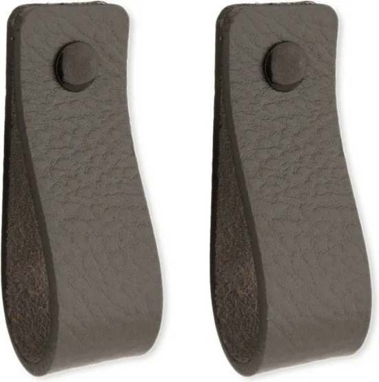 Leren handgrepen - Grijs - 48 stuks - 16,5 x 2,5 cm - incl. 3 kleuren schroeven thumbnail 7