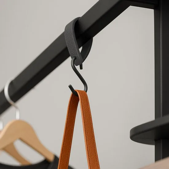 Brute Strength - Leren S-haak hangers - Grijs - 24 stuks - 12,5 x 2,5 cm - Zwart zilver - Leer thumbnail 8