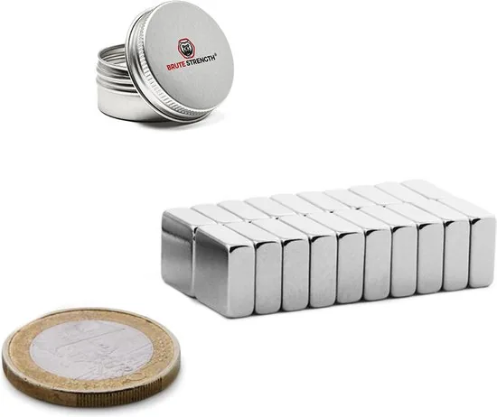 Brute Strength - Super sterke magneten - Vierkant - 10 x 10 x 4 mm - 20 Stuks - Geschikt voor radiatorfolie - Neodymium magneet sterk thumbnail 4