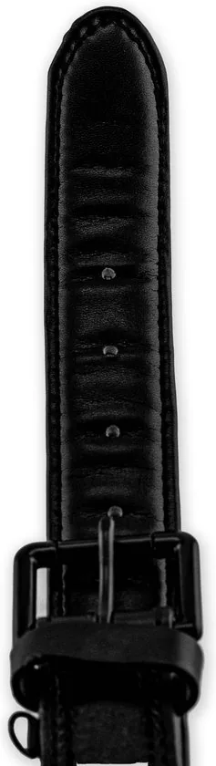 Brute Strength - Luxe leren halsband hond - Zwart met zwarte stiksels - L - (46 - 53 cm) x 3,5cm thumbnail 2