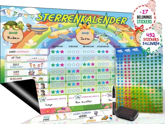 Brute Strength - Magnetisch Beloningssysteem (48) - A3 - Beloningskalender - Planborden - Weekplanner kind - Zindelijkheidstraining - Afbeelding 1