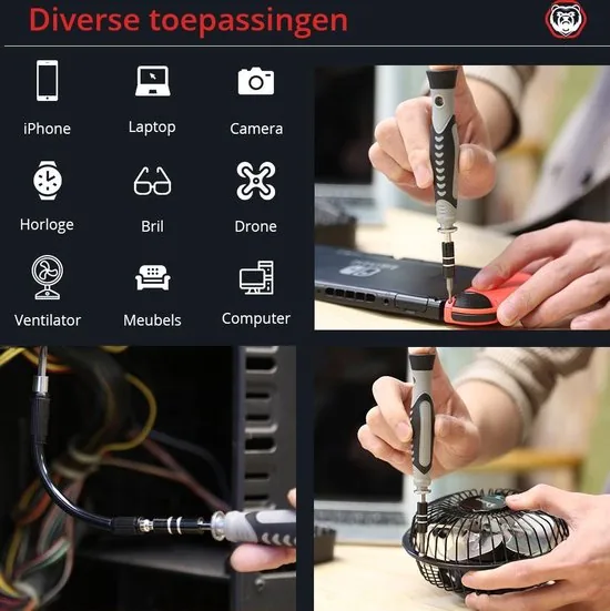 Brute Strength - Precisie schroevendraaier set - 130-delig - Universeel - Magnetisch - Gereedschapset - Schroevendraaiers thumbnail 3