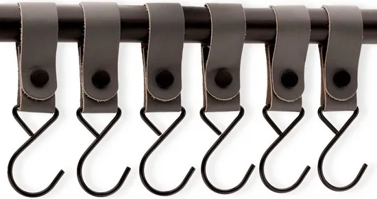 Brute Strength - Multifunctionele Haak Met Lederen Lus - Grijs - 12 stuks - Kapstokhaak - Kampeerhaak - Leer thumbnail 8