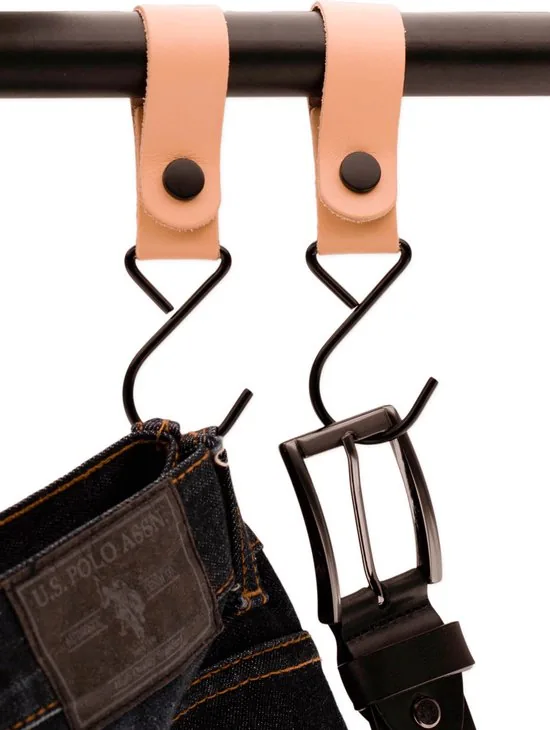 Brute Strength - Multifunctionele Haak Met Lederen Lus - Naturel - 4 stuks - Kapstokhaak - Kampeerhaak - Leer thumbnail 8