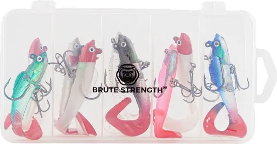 Brute Strength - Kunst Aas Set - 10 stuks - Roofvissen Pluggen Met Haak Set Voor Snoek/Baars Roofvis 1 kunstaas - Shads thumbnail 5