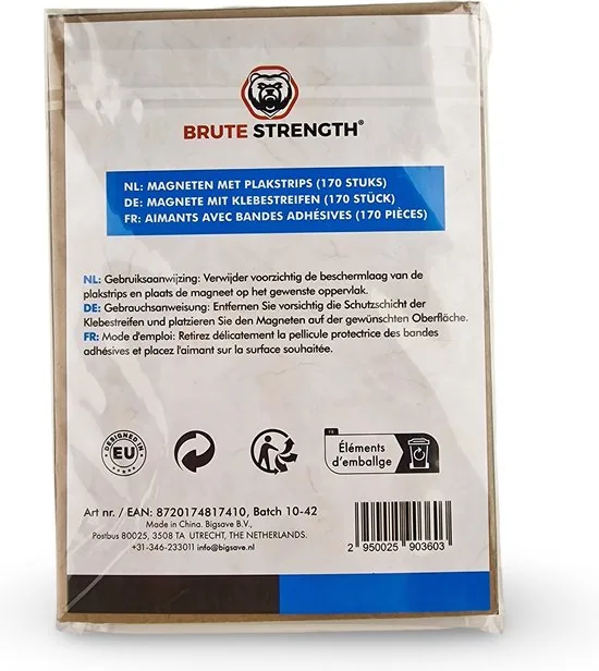 Brute Strength - Magneten met Plakstrip - 170 stuks - Magneetstrip - Magneet Tape - Zelfklevend - Magnetisch thumbnail 9