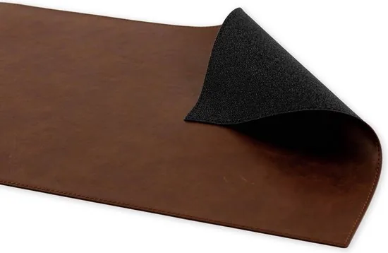 Brute Strength - Luxe Bureau Onderlegger Kunstleer - Cognac - Bureau Organizer - 80x40 cm - Thuiswerken - Bureaumat thumbnail 3